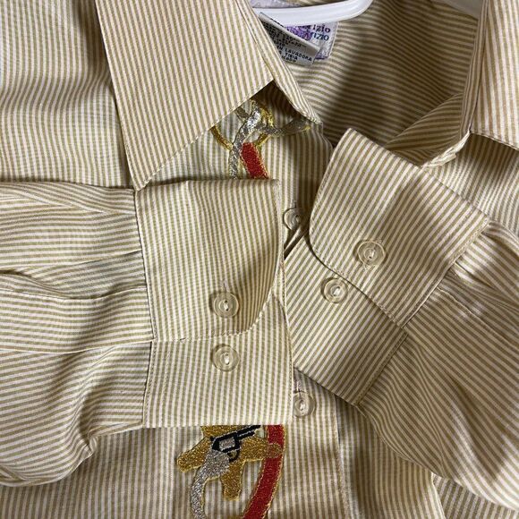 Fabrizio Vintage Embroidered Western Button Up Long Sleeve Shirt Large - Picture 12 of 12